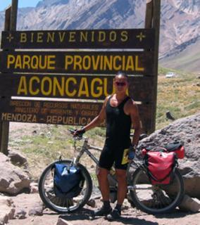 Entrance from the main road to Aconcagua, the highest mountain in the Americas.