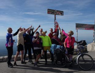 The whole gang and the top of the Ventoux
