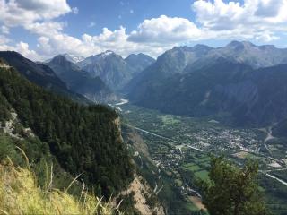 View of Bourg d'Oisans from the road to Villard Reculas