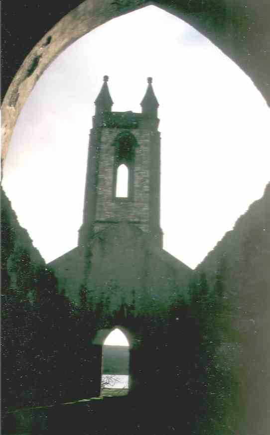 Ruin of an old church at the foot of Mount Errigal