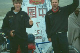 Doug Sage and Alex Tilson at Khunjerab Pass bordering China, Pakistan