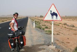 Cycling in Western Sahara.