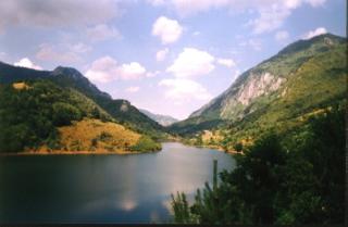 A storage lake on the Cerna Valley not far from the Herculane Spa