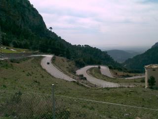 view down the Soller serpentines, Mallorca